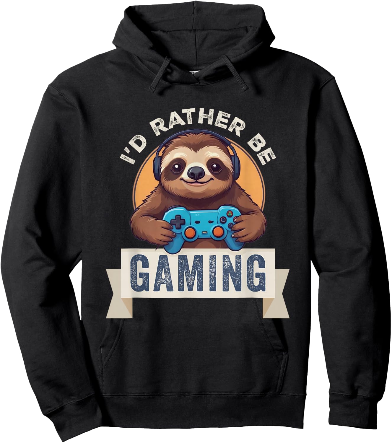 Sloth Gamer, I'd Rather Be Gaming Hoodie - Hoodie | Black