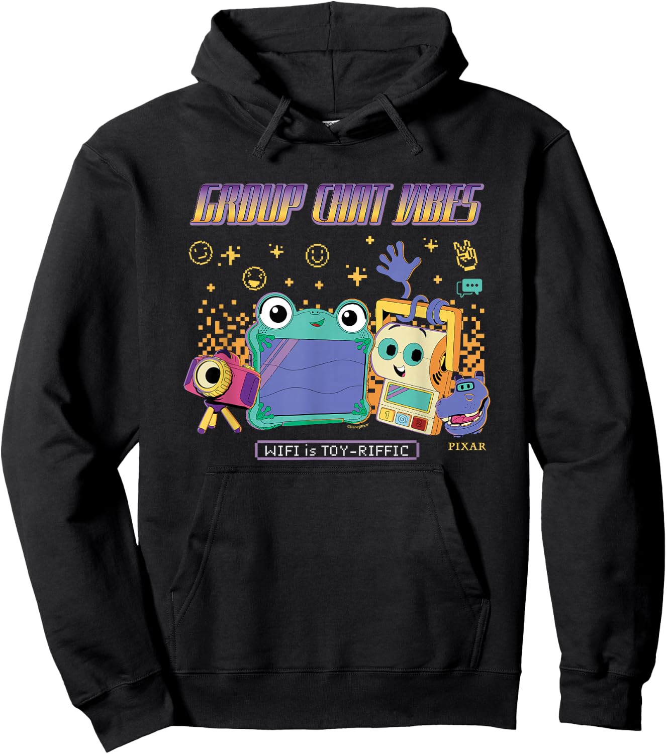 Disney Pixar Toy Story 5 Group Chat Vibes WiFi Toy-Riffic Hoodie - Hoodie | Black
