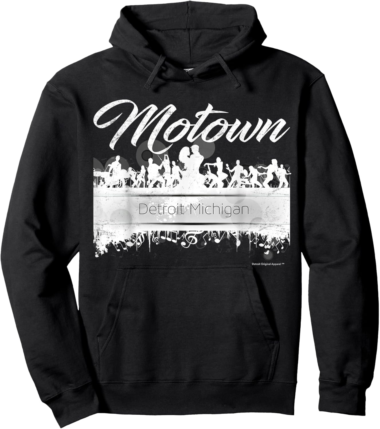 Motown Sound - Detroit Michigan Distressed Vintage Hoodie - Hoodie | Black