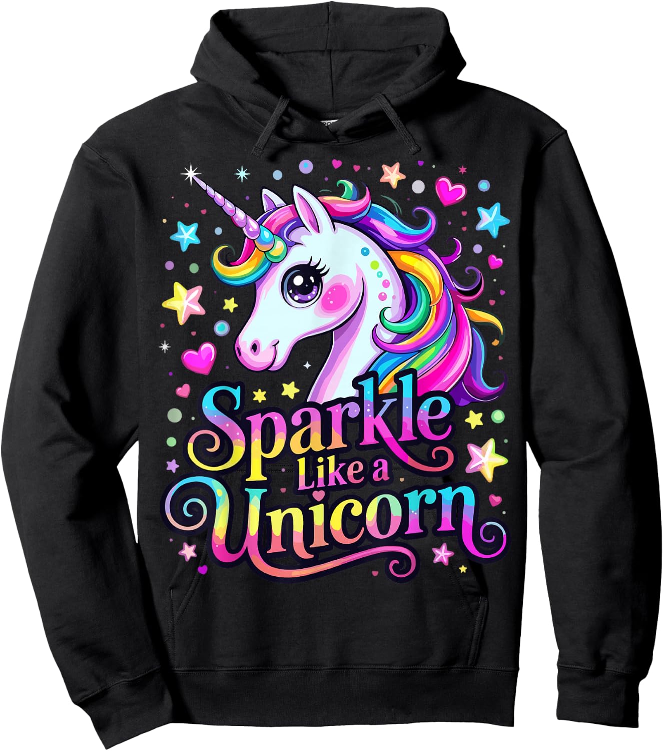 Cute Sparkle Like a Unicorn Hoodie - Hoodie | Black