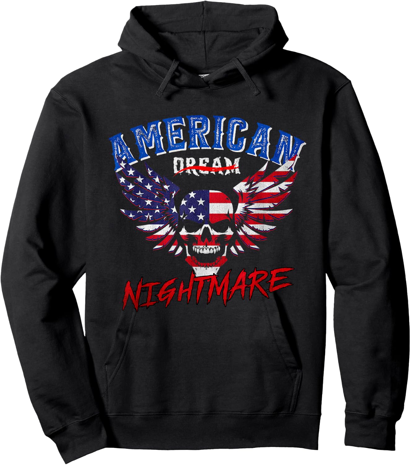 Nightmares Funny Outfits Vintage American Flag Dream Apparel Hoodie - Hoodie | Black