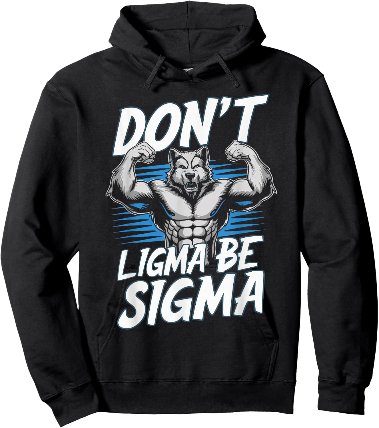 Alpha Wolf Meme Cringe Funny Werewolf Don't Ligma Be Sigma - Black, Small - Modern Humorous Meme - -Adults - Short Sleeve Hoodie - Hoodie | Black