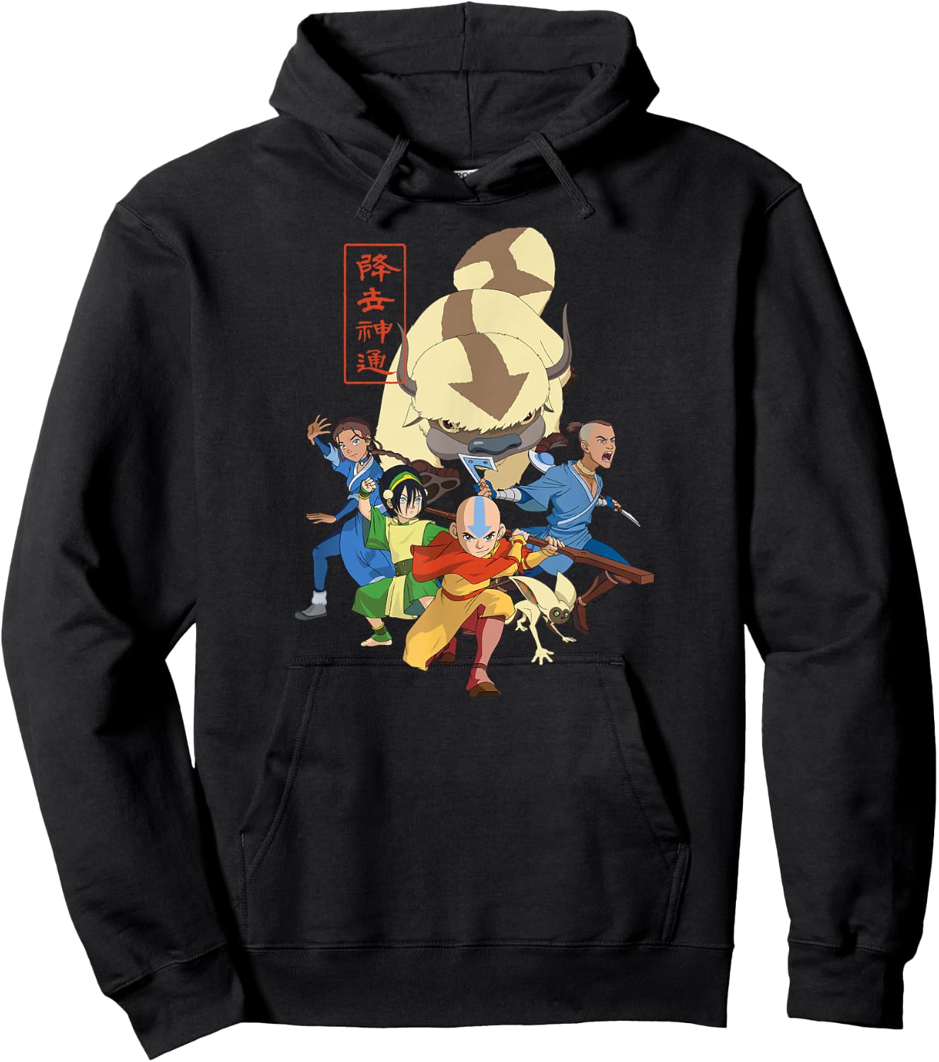Avatar the Last Airbender - Aang Toph Sokka Katara Appa Momo Hoodie - Hoodie | Black