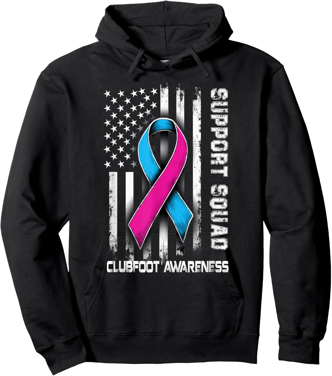 Retro Support Squad Clubfoot Awareness Hoodie - Hoodie | Black