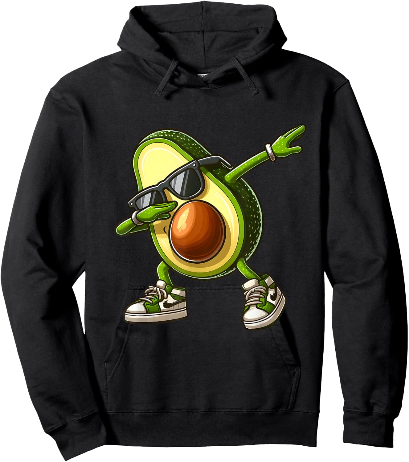 Funny Dabbing Avocado Vegan Food Lover Hoodie - Hoodie | Black