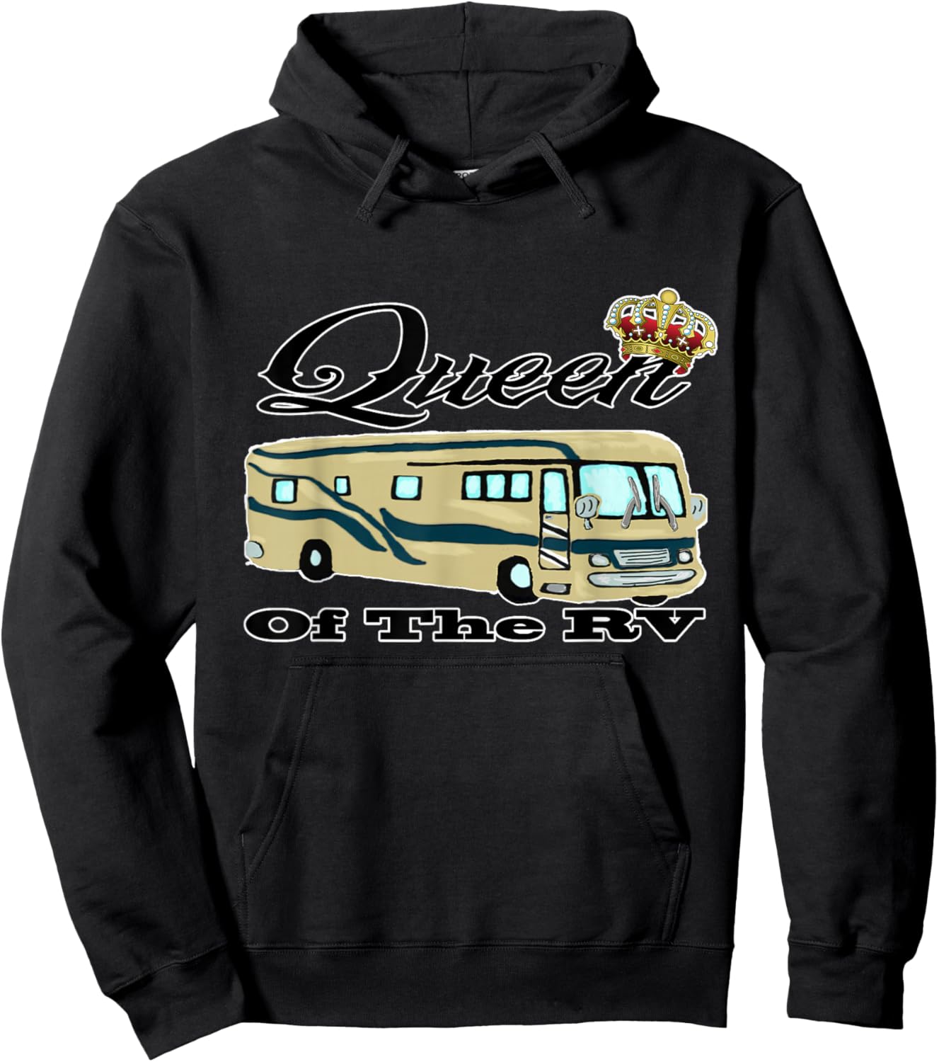 Queen Of The RV Funny Camping T Shirt Hoodie - Hoodie | Black