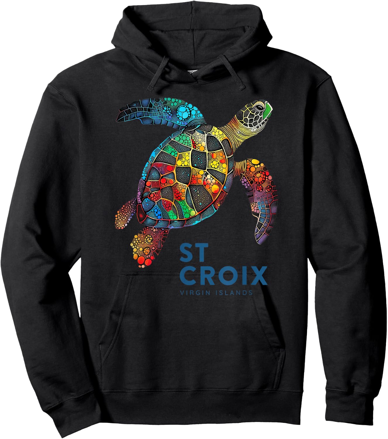 St Croix Virgin Islands Vintage Vacation Shirt Sea Turtle Hoodie - Hoodie | Black