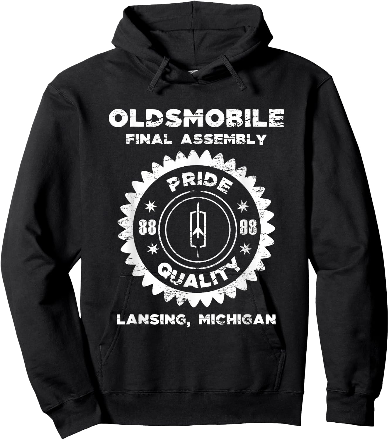 Oldsmobile Motors Final Assembly Graphic Classic Car Show Hoodie - Hoodie | Black