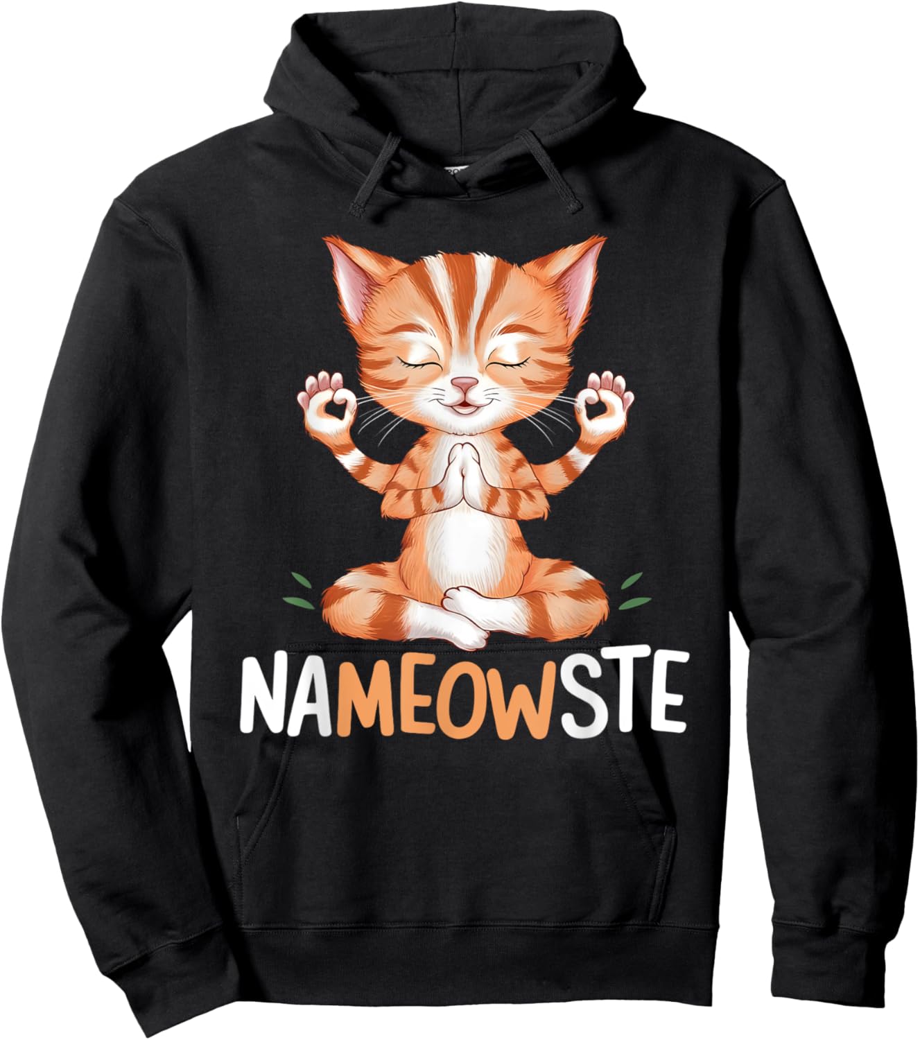 Yoga Cat Nameowste Meditation Zen Kitten Namaste Funny Hoodie - Hoodie | Black