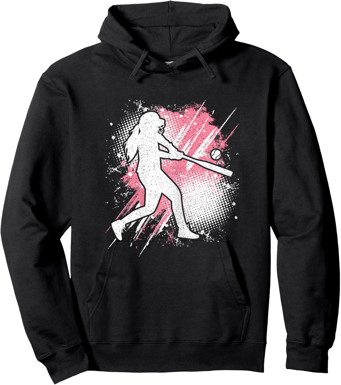 Softball Player Pink Softball Lover Women Girls Kids Hoodie - Hoodie | Black
