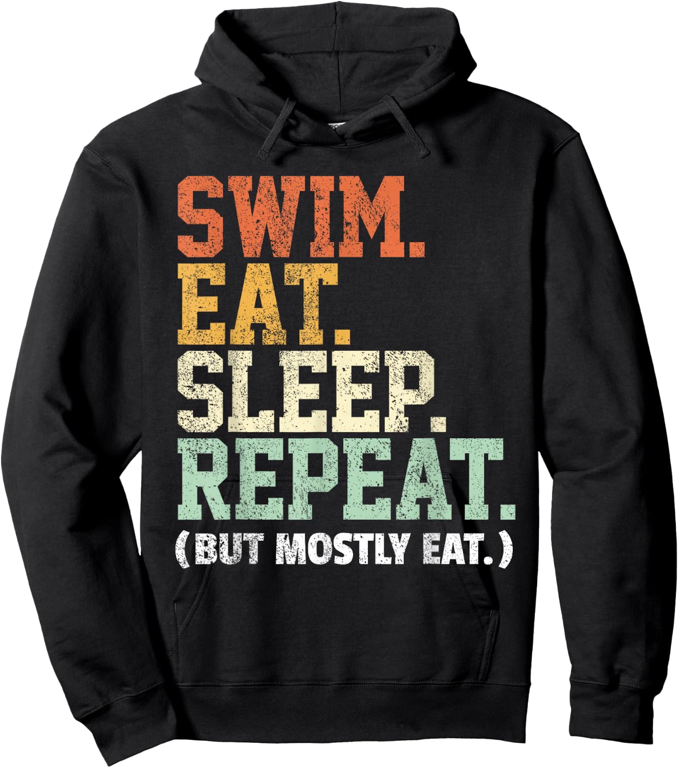 Swim Eat Sleep Repeat Swimming Funny Swimmer - Swim Hoodie - Hoodie | Black