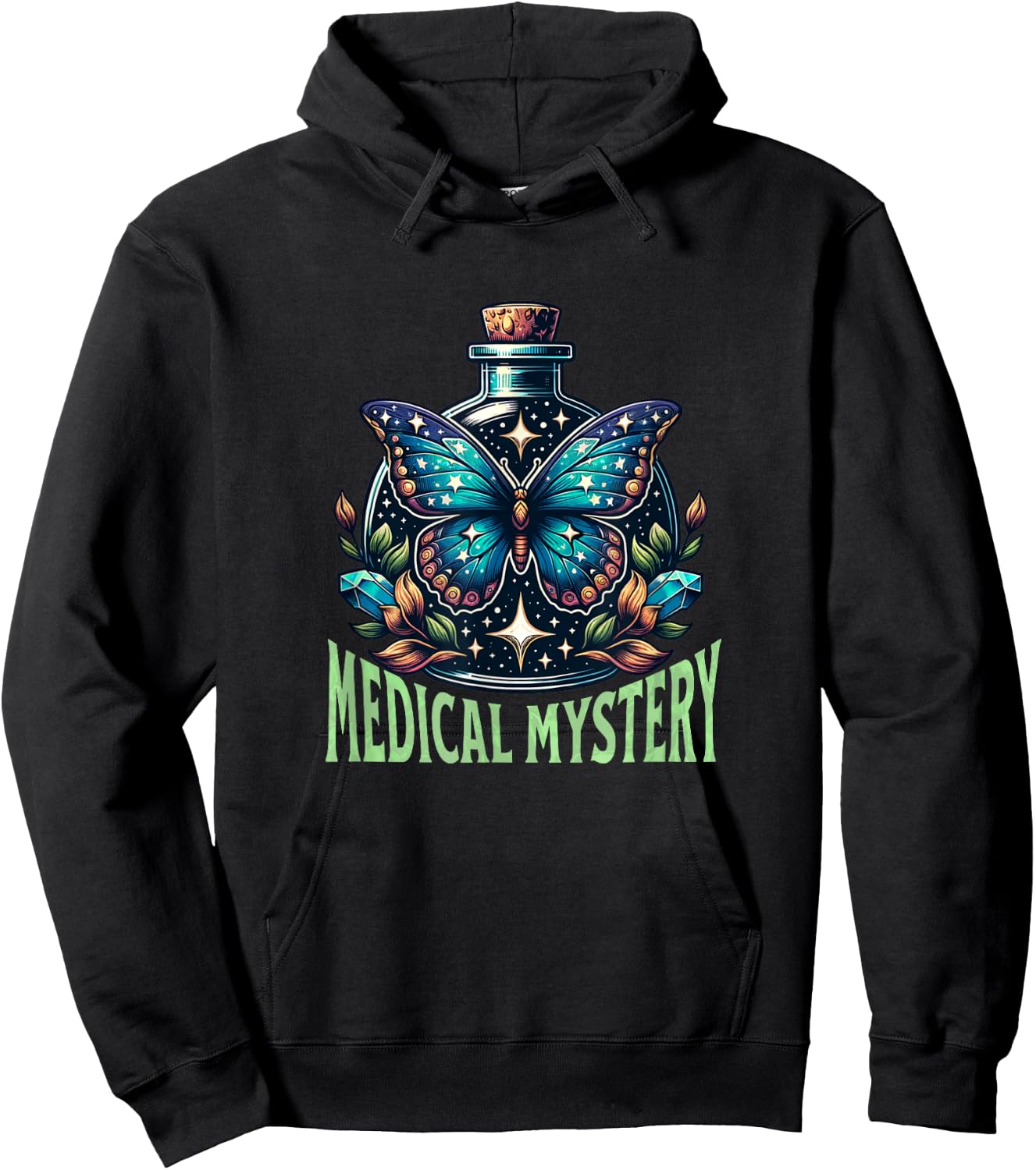 Medical Mystery Chronic Illness Spoonie Butterfly Hoodie - Hoodie | Black