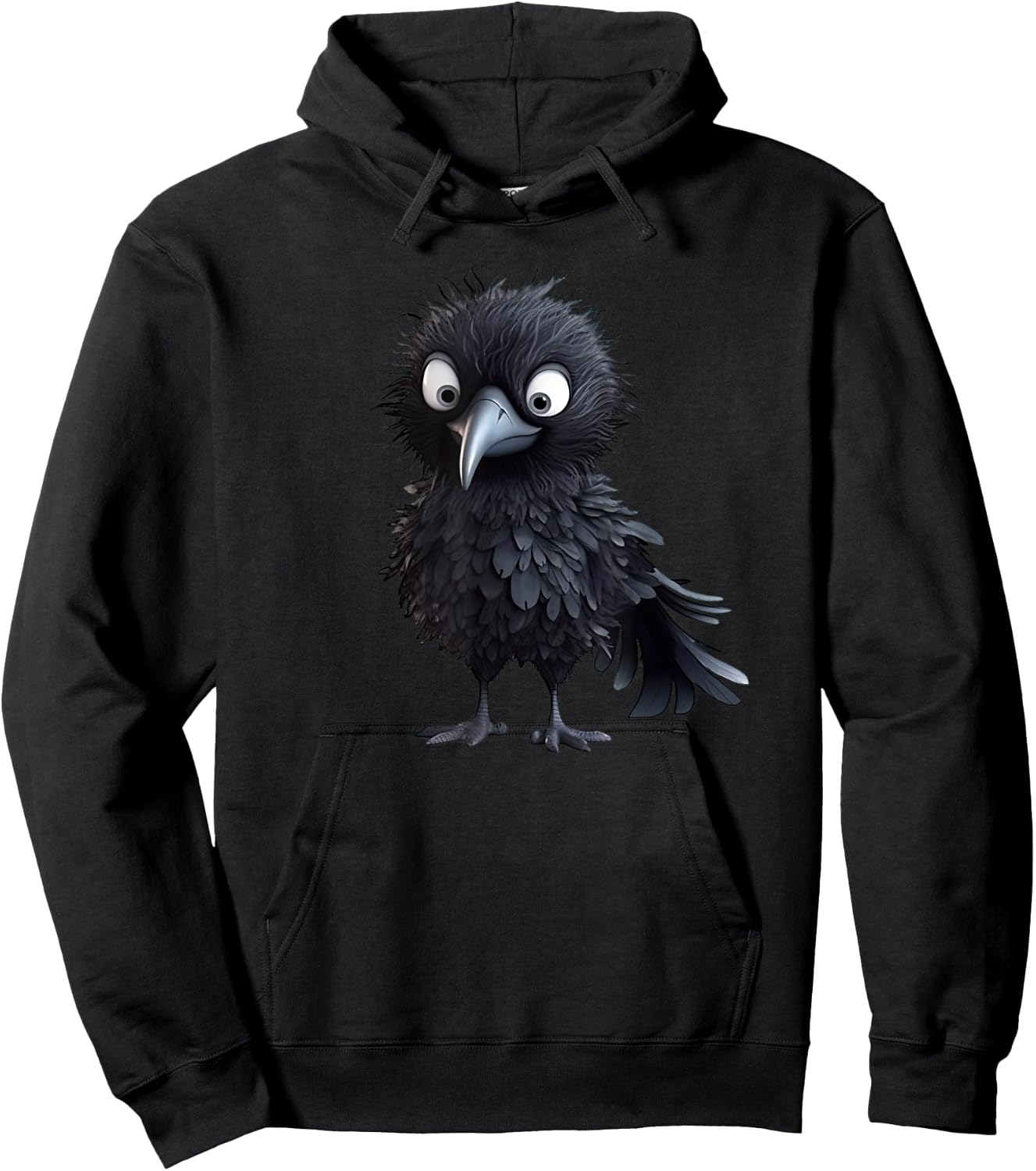 Black Raven Bird Graphic For Gothic Kids Women Men Cute Crow Hoodie - Hoodie | Black
