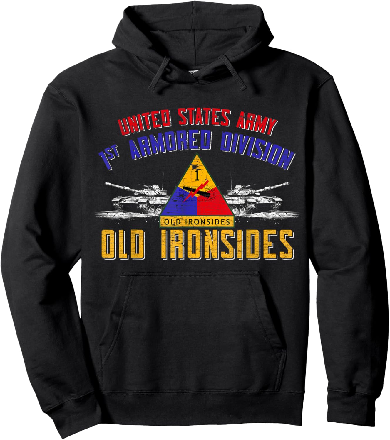 1st Armored Division America's Tank Division Vintage Gifts Hoodie - Hoodie | Black