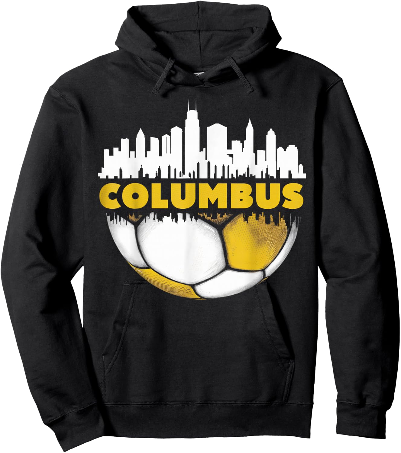 Columbus Soccer City Skyline - Gifts for Soccer Lover & Fan Hoodie - Hoodie | Black