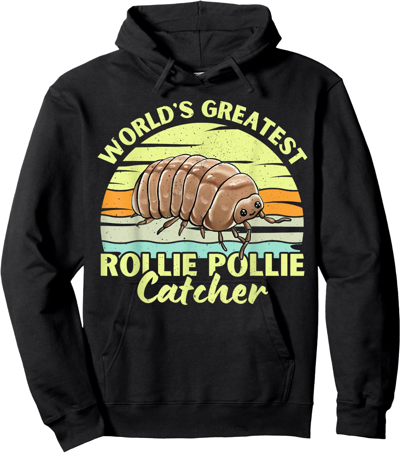 World's Greatest Rollie Pollie Catcher Retero Funny Isopod Hoodie - Hoodie | Black
