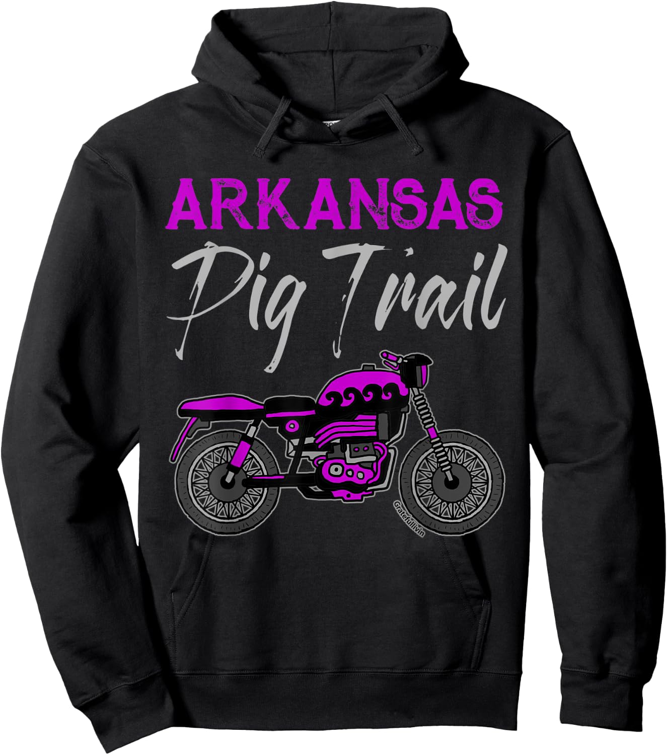 Arkansas Ozark Pig Trail Men Women Motorcycle Biker Gift Hoodie - Hoodie | Black