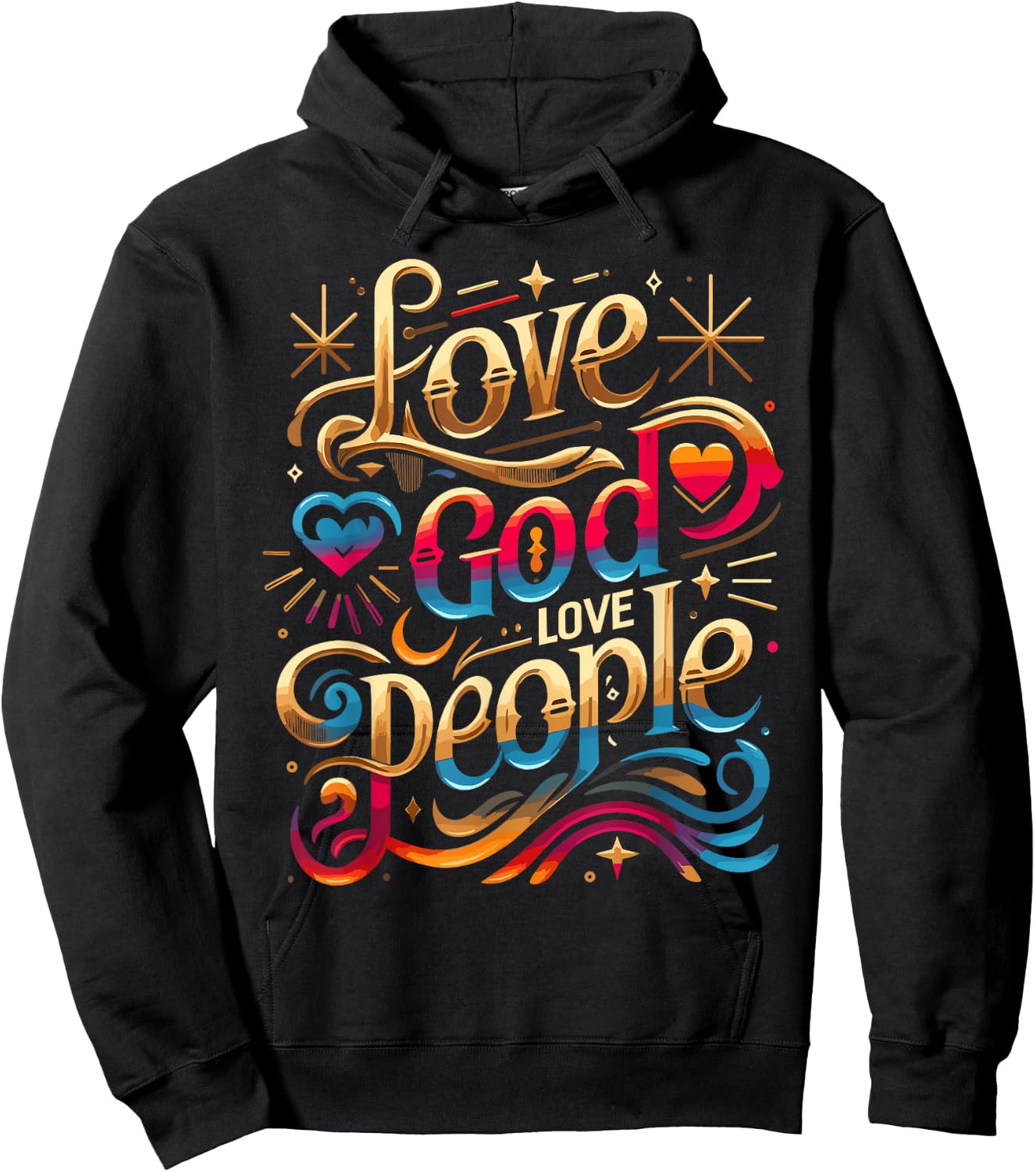 Trendy Love God Love People Shirt Love God Shirts Christian Hoodie - Hoodie | Black