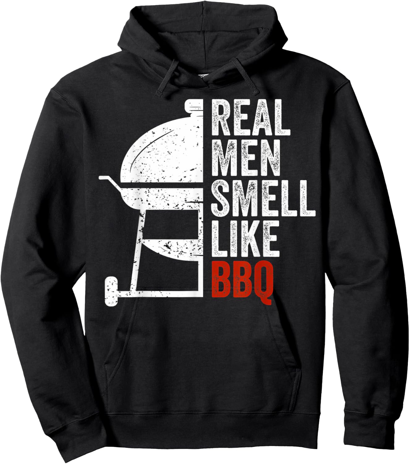 Real Men Smell Like Barbecue Funny BBQ Grilling Gift Hoodie - Hoodie | Black