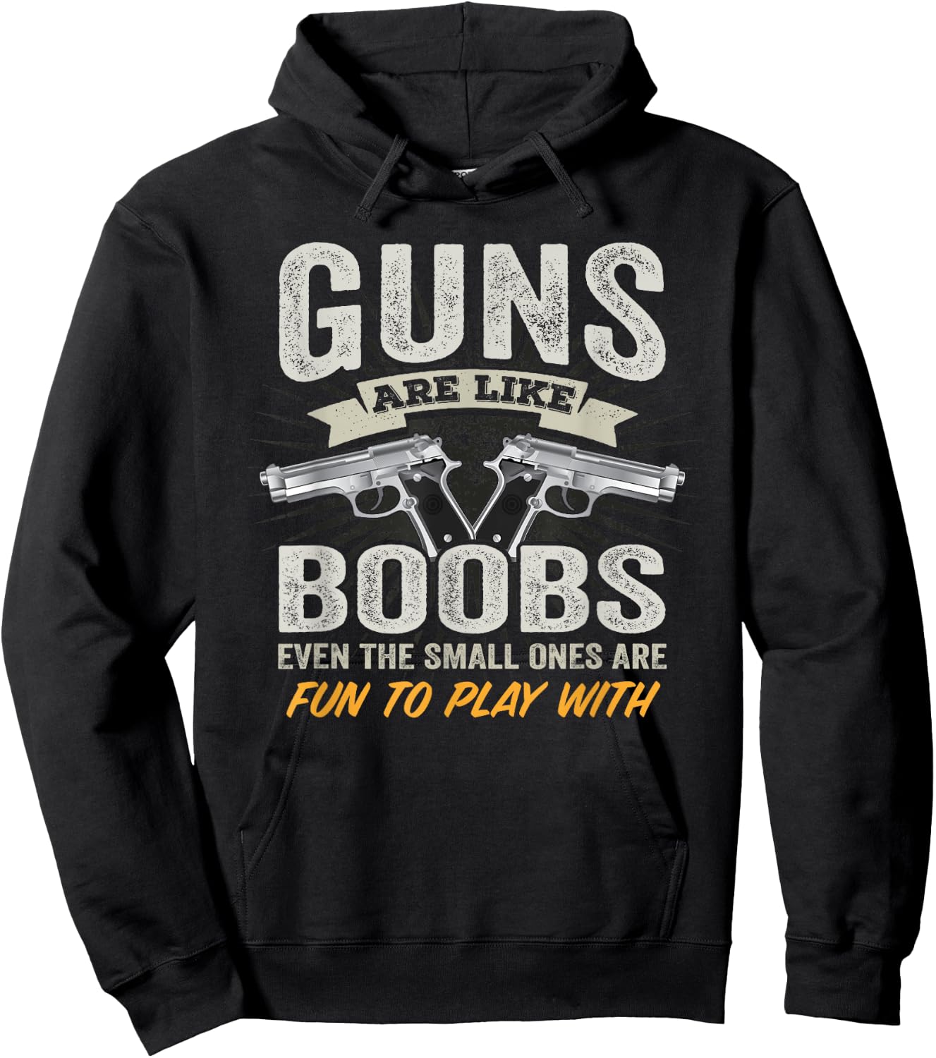 Guns Are Like Boobs - Funny Titties Gun Joke Pistol Camo Hoodie - Hoodie | Black