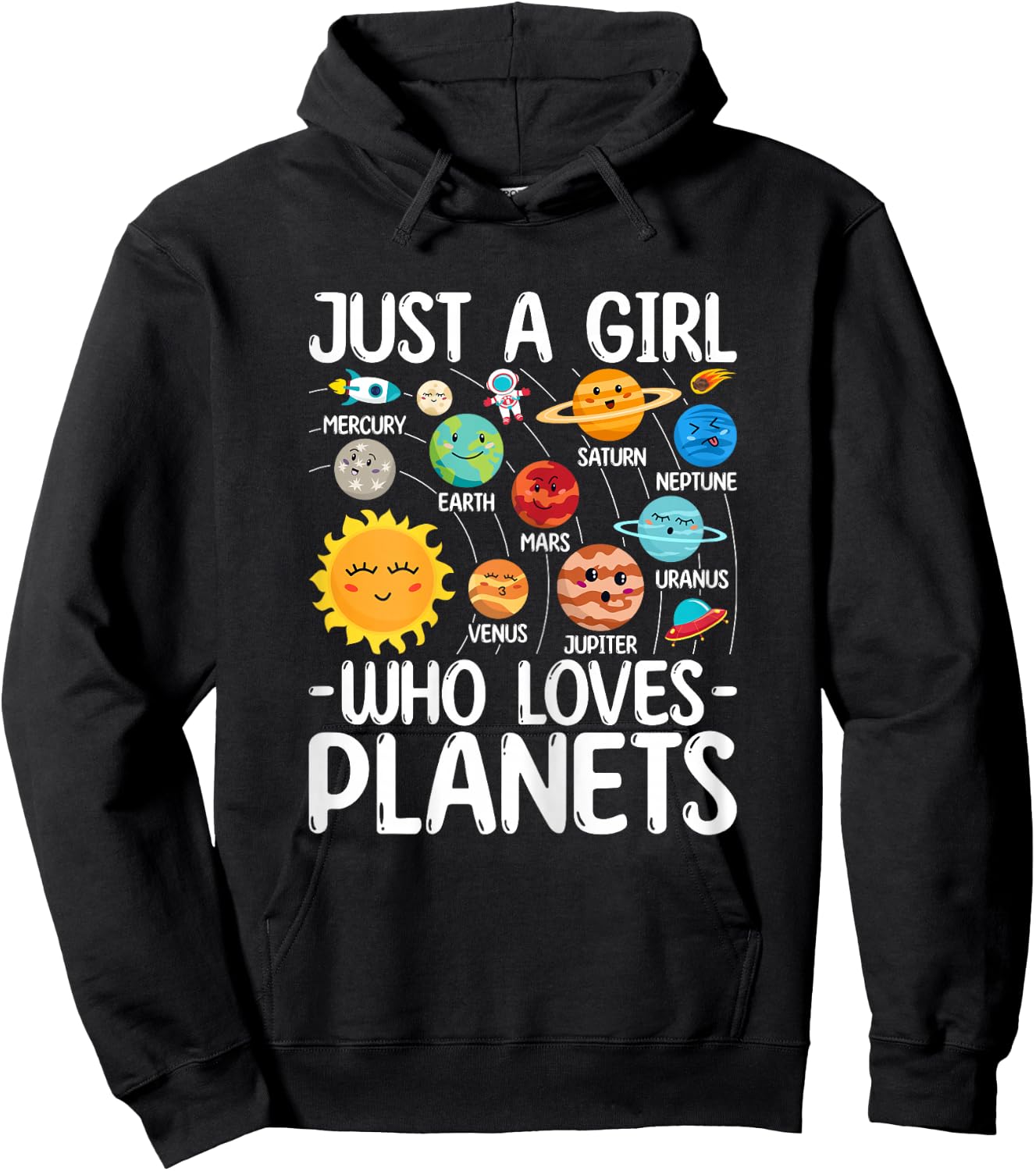 Just A Girl Who Loves Planet Solar Star System Science Space Hoodie - Hoodie | Black