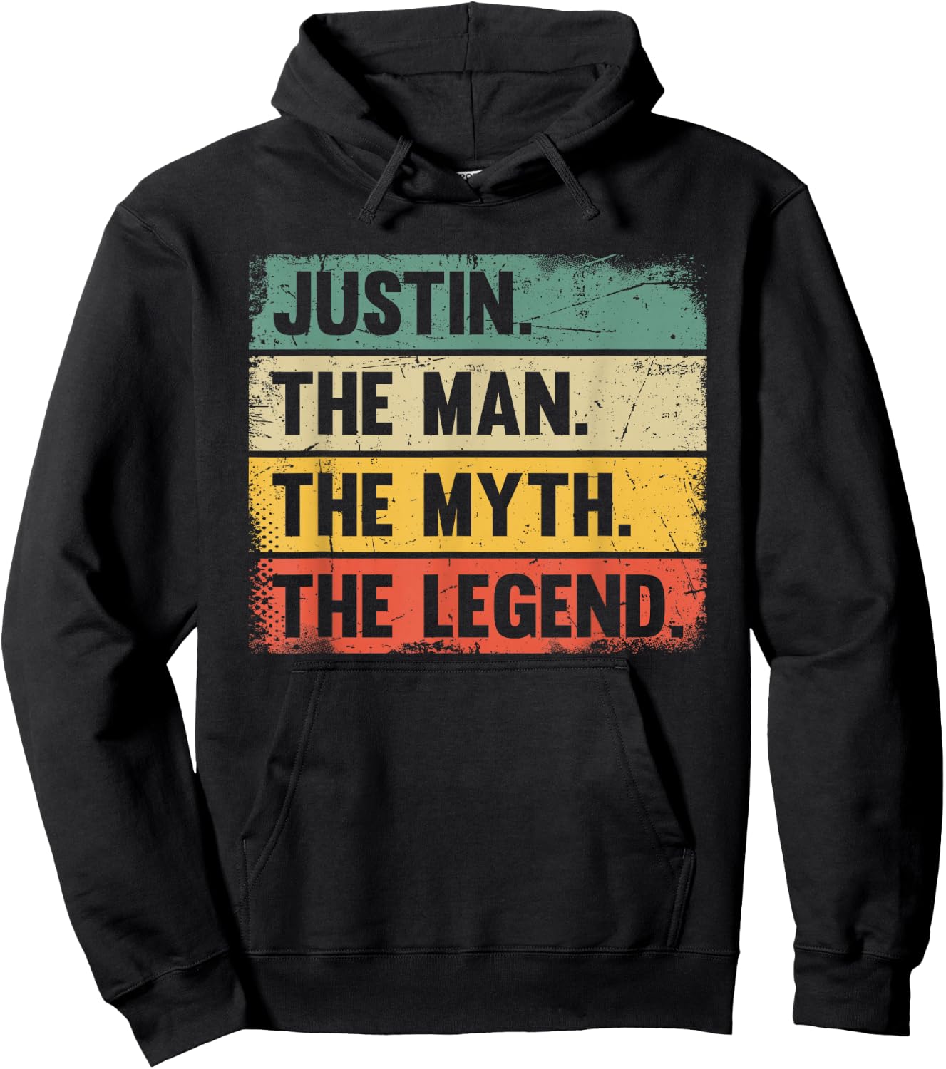 Justin The Man The Myth The Legend - Retro Gift Justin Hoodie - Hoodie | Black
