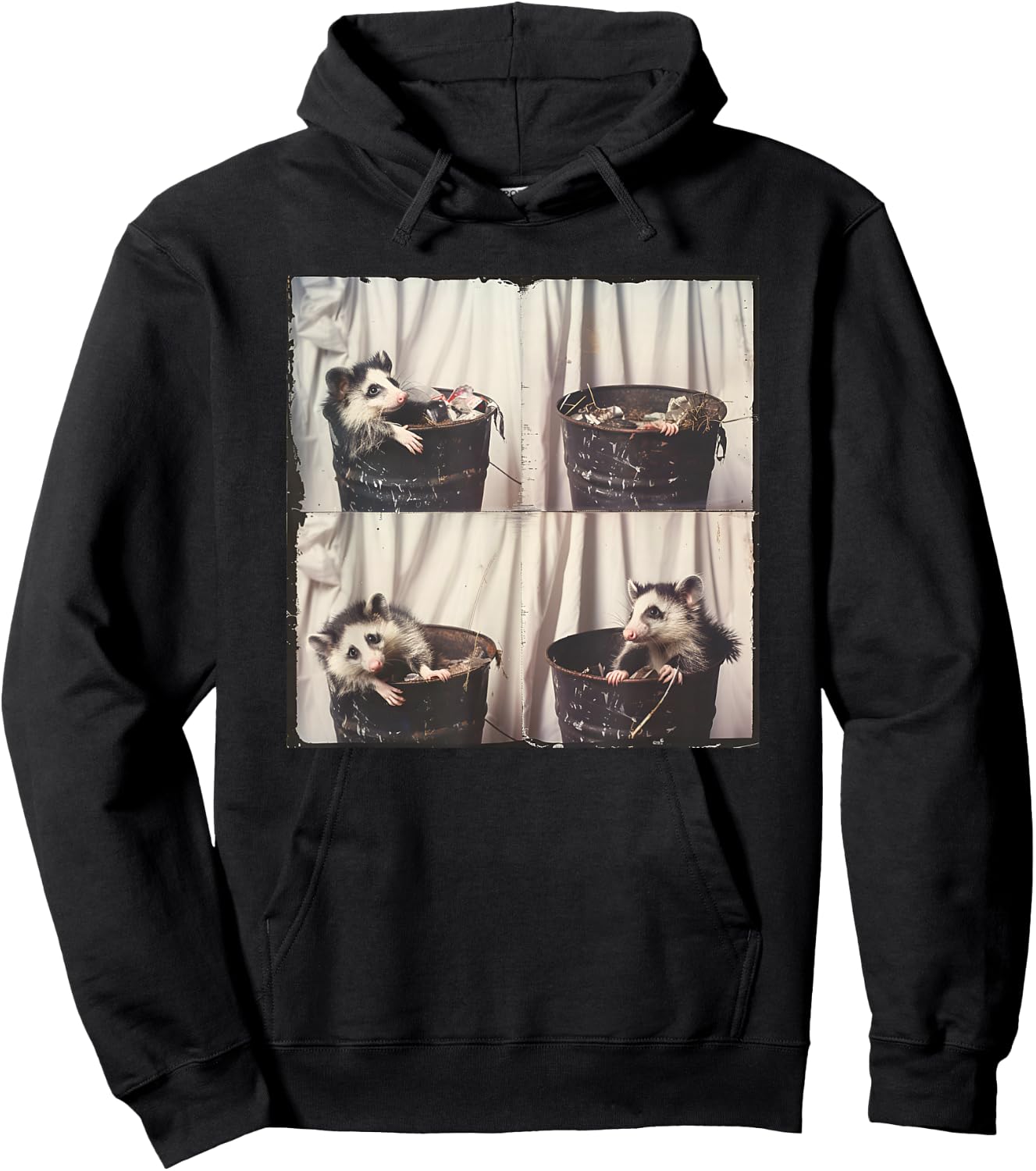 Weird Possum Photo Trashcan Possum Funny Animal Photobooth Hoodie - Hoodie | Black