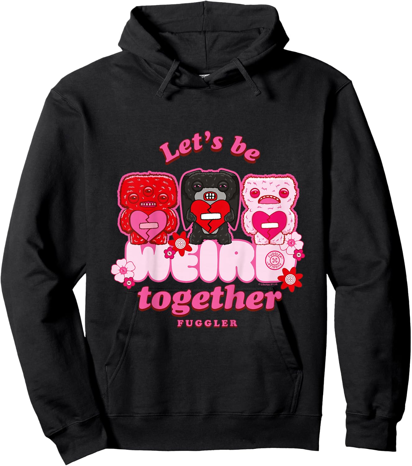 Lord Long Ears & Co Love Weird Together Valentine's Day Kids Hoodie - Hoodie | Black