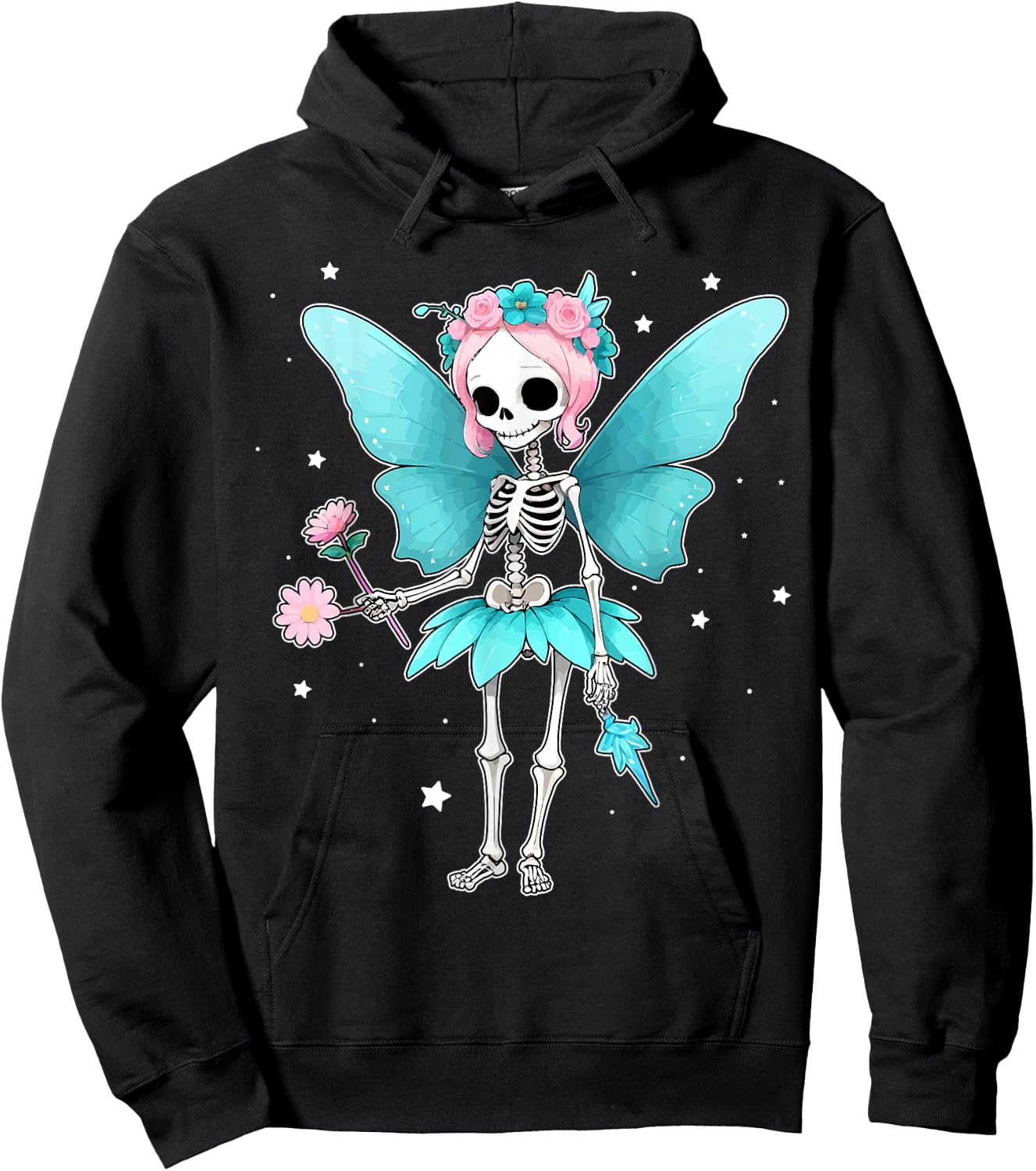 Fairy Skeleton Enchanted Gothic Hoodie - Hoodie | Black