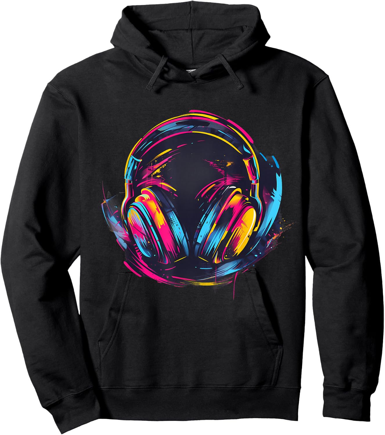 Headphones Music DJ Colourful Music Lover Music Headphones Hoodie - Hoodie | Black
