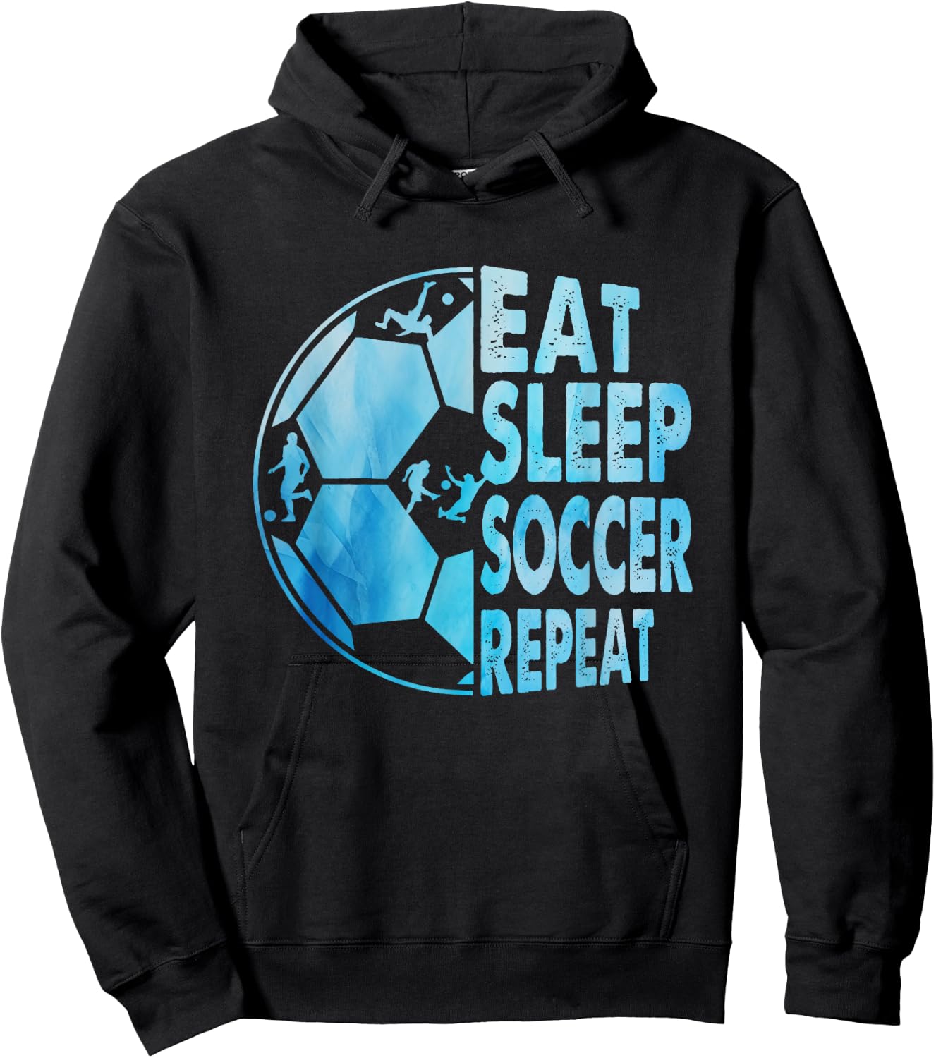 Eat Sleep Soccer Repeat For Youth Girls Kids Boys Purple Hoodie - Hoodie | Black