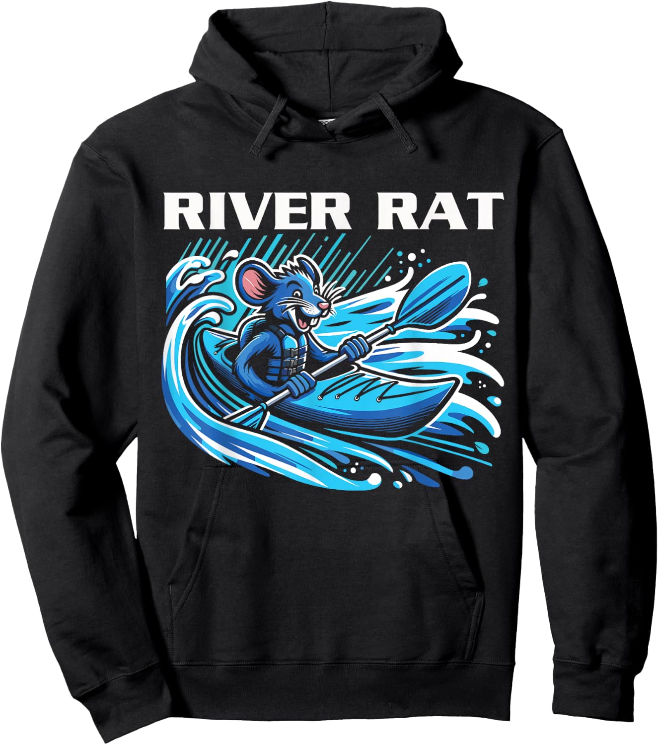 River Rat, River Kayaking, River Adventures, River Rat Hoodie - Hoodie | Black
