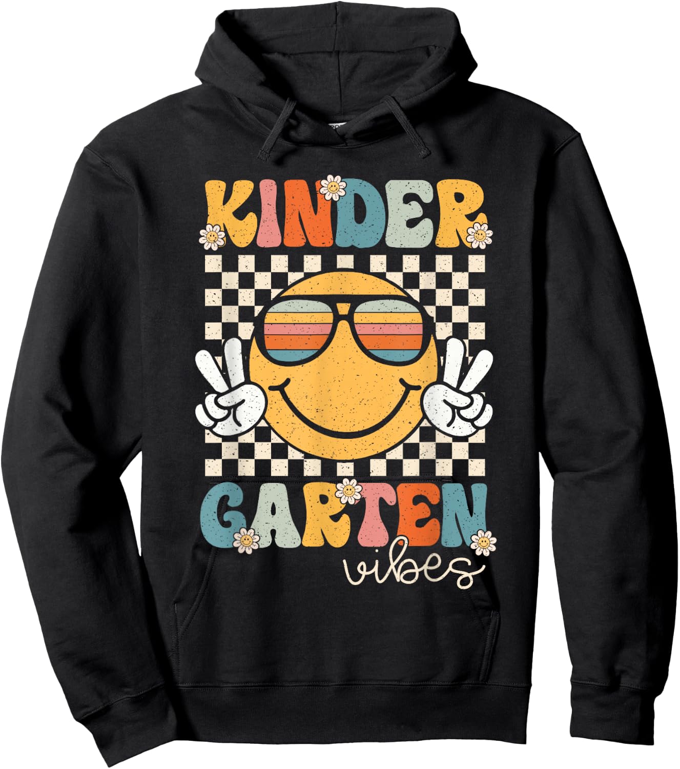 Kindergarten Vibes Smile Face 1st Day First Day of School Hoodie - Hoodie | Black