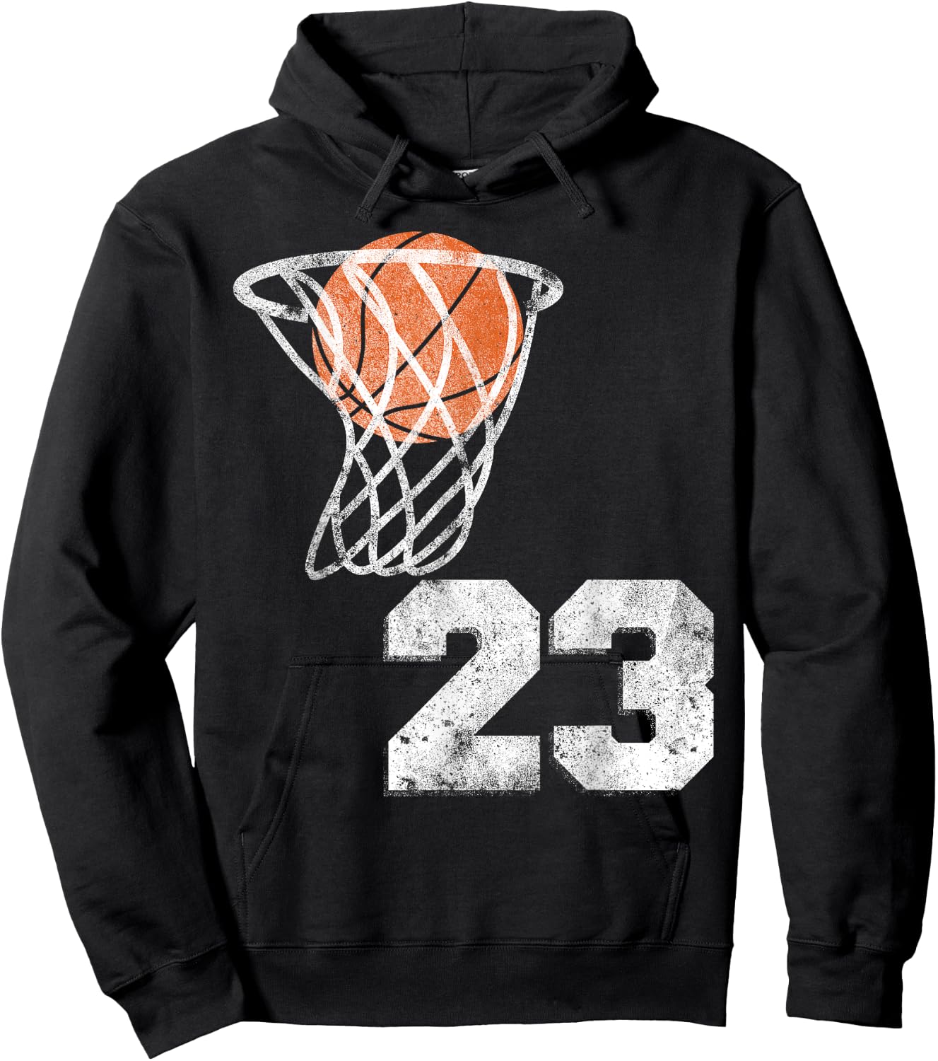 Vintage Basketball Jersey Number 23 Player Number Hoodie - Hoodie | Black