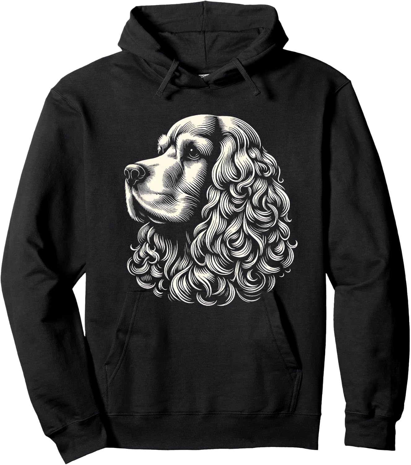 Cocker Spaniel Dog Face Art Design and Hoodie - Hoodie | Black