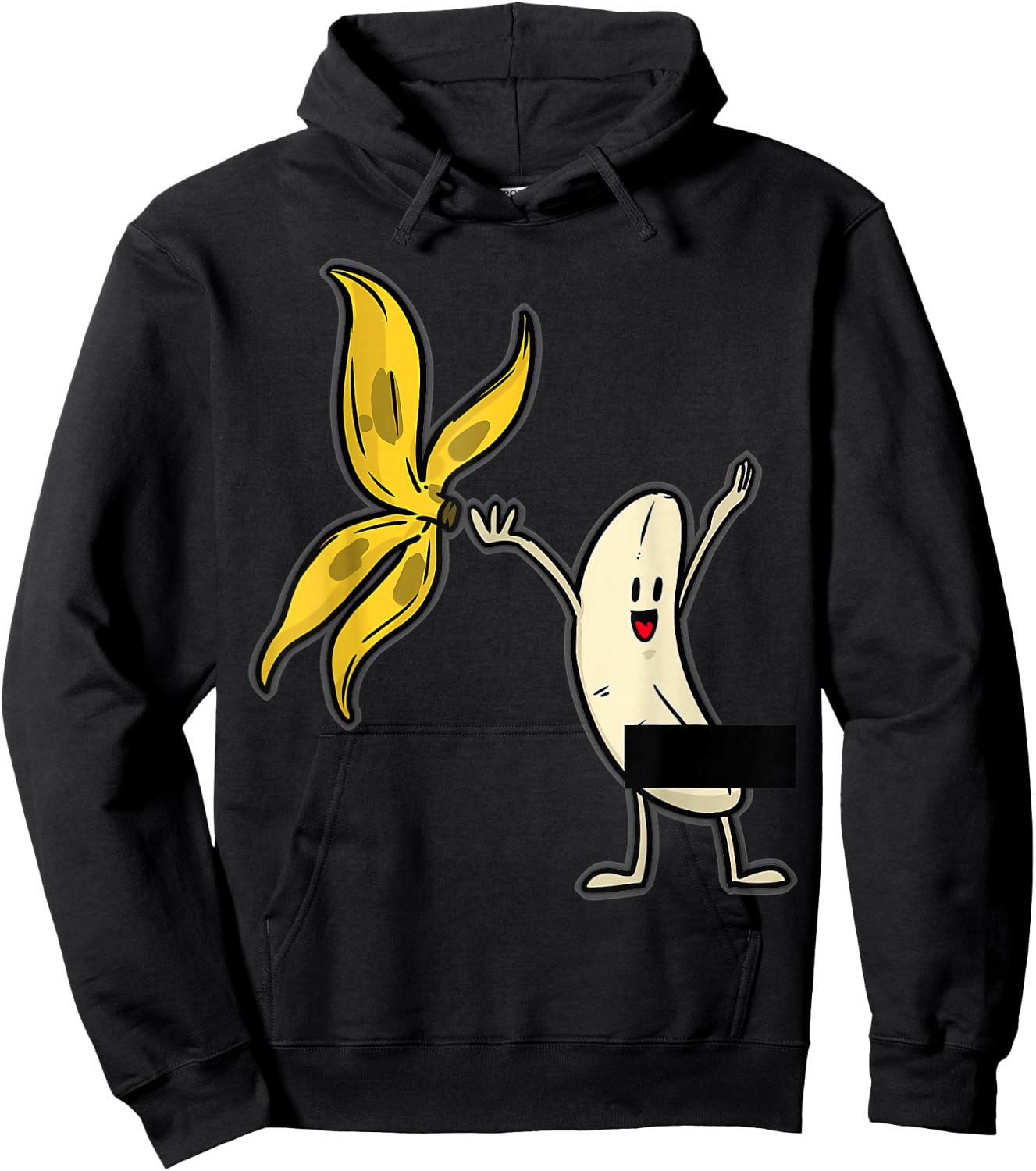 Banana Striptease Censored Naked Funny Adult Hoodie - Hoodie | Black
