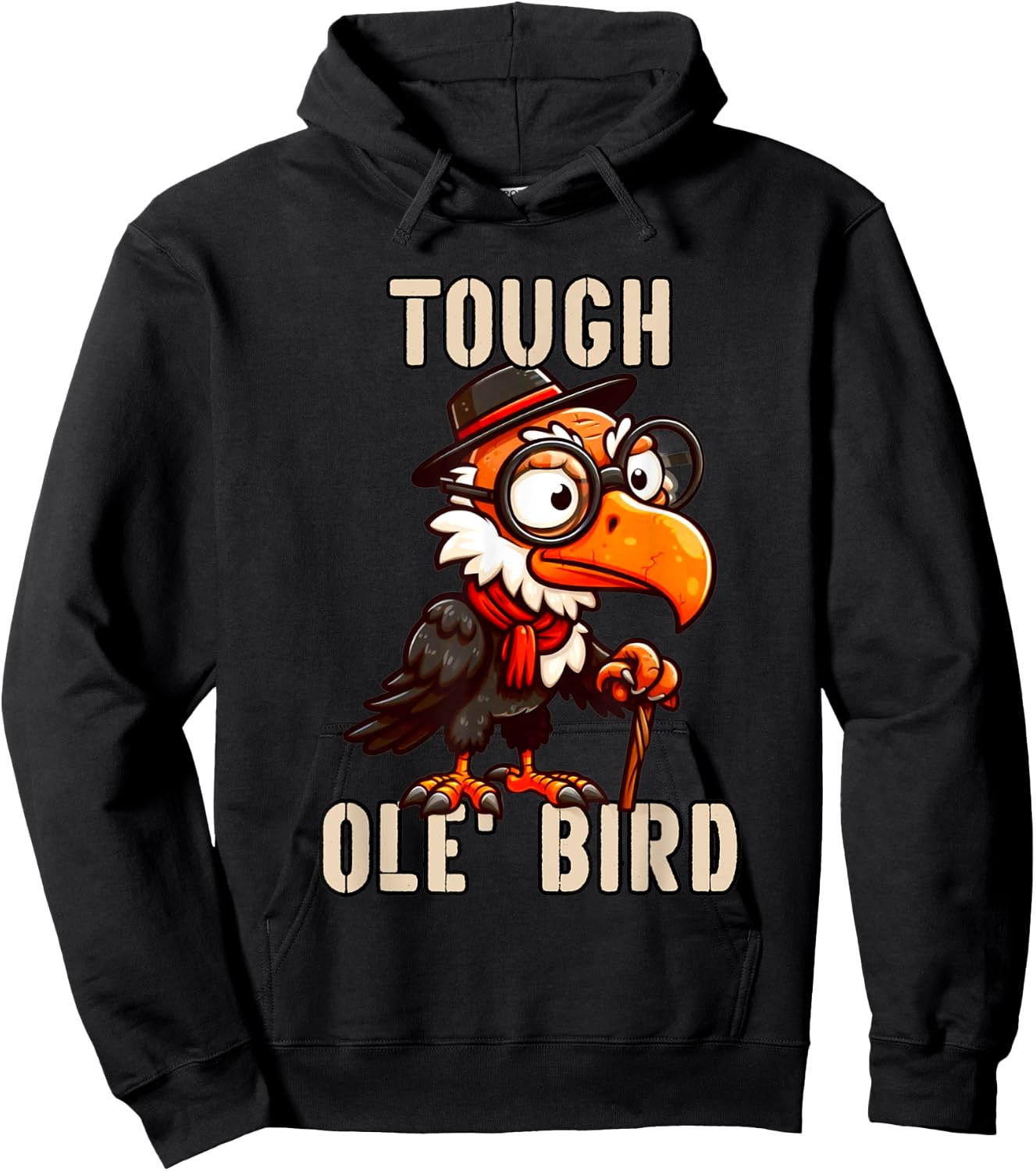Grandpa's Tough Old Bird Buzzard Old Grandfather Funny Hoodie - Hoodie | Black