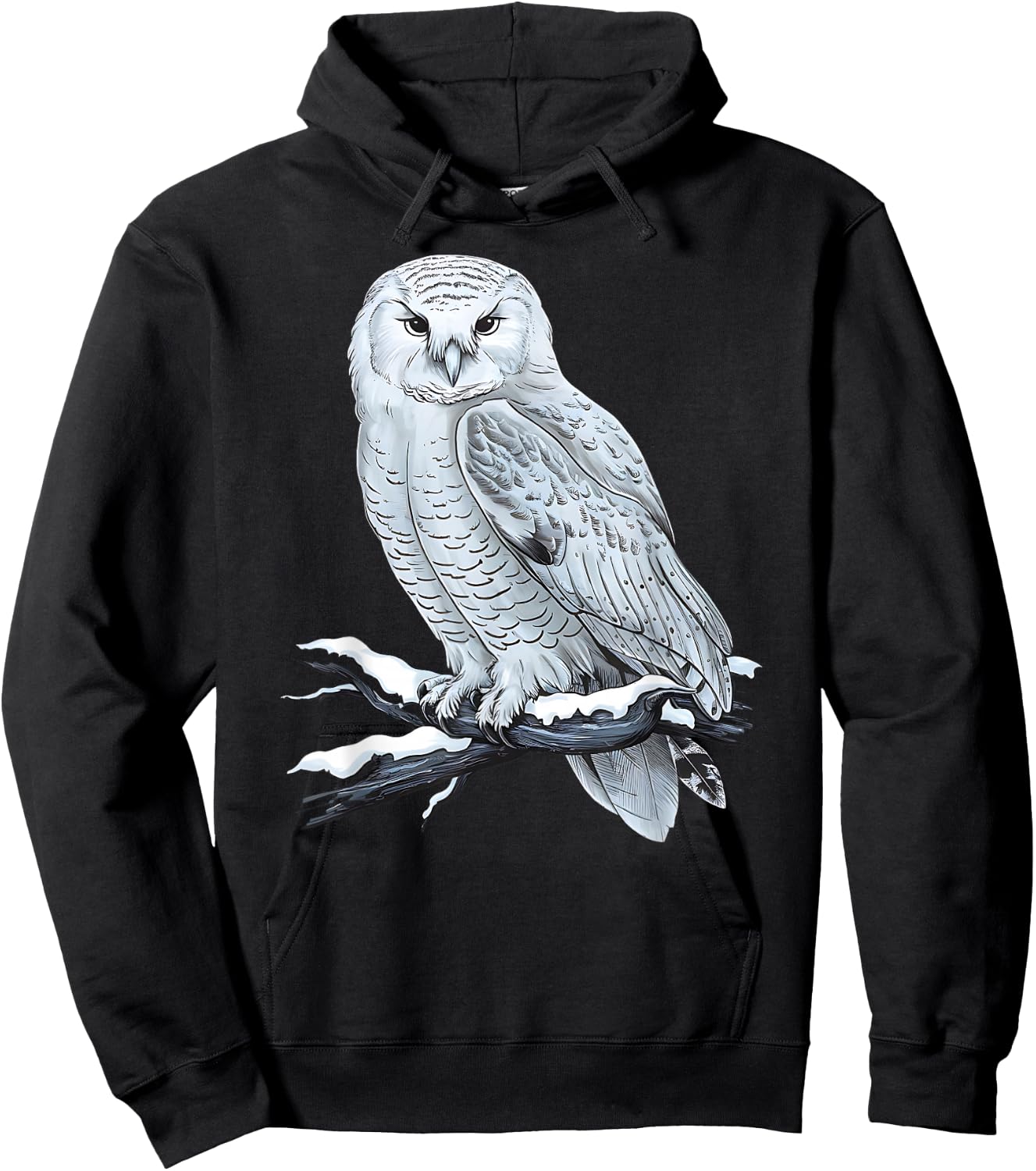 Snowy Owl Nature Winter Wildlife Art - Beautiful Snowy Owl Hoodie - Hoodie | Black
