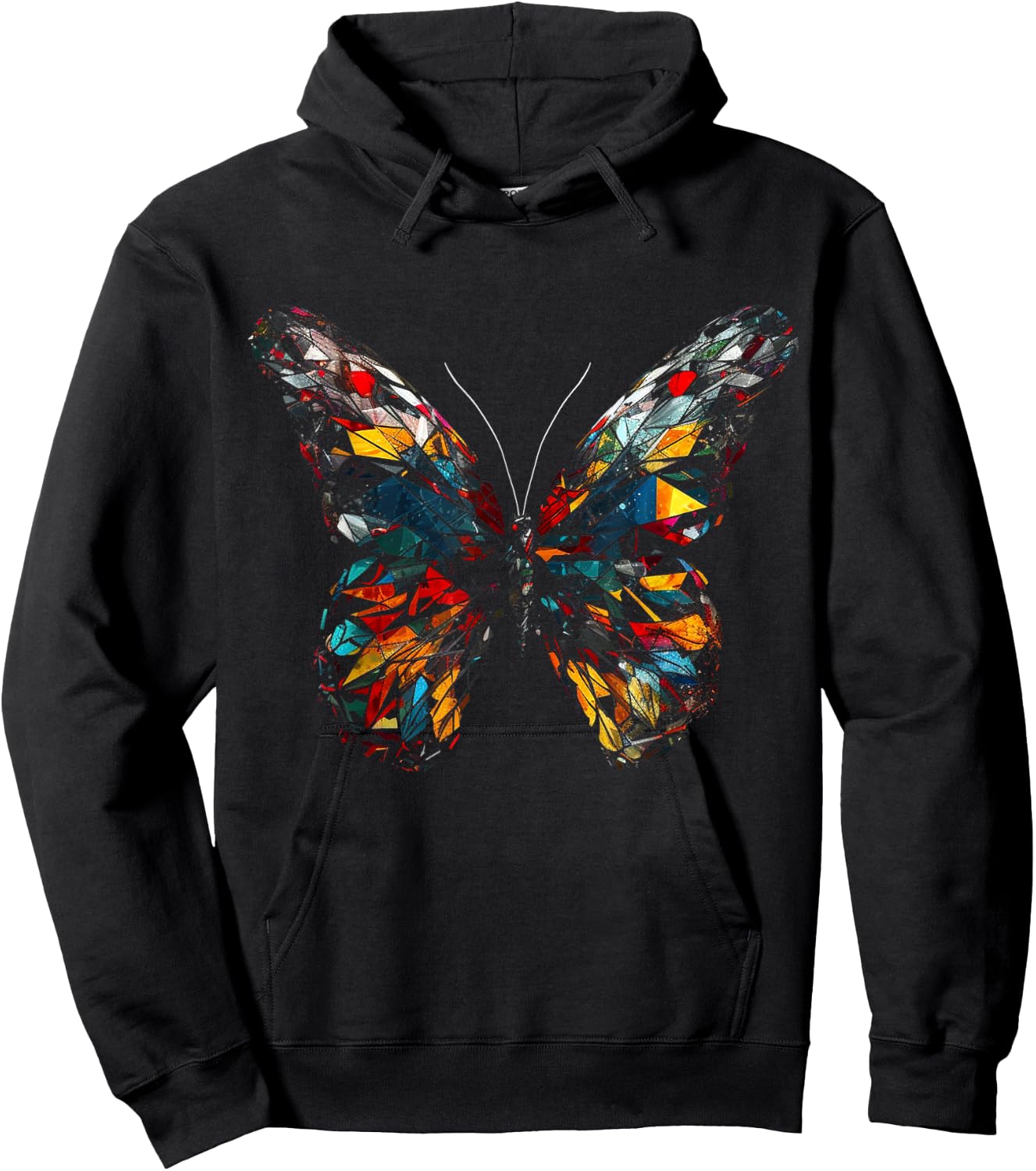 Butterfly Colourful Polygon - Art Animal Butterfly Hoodie - Hoodie | Black
