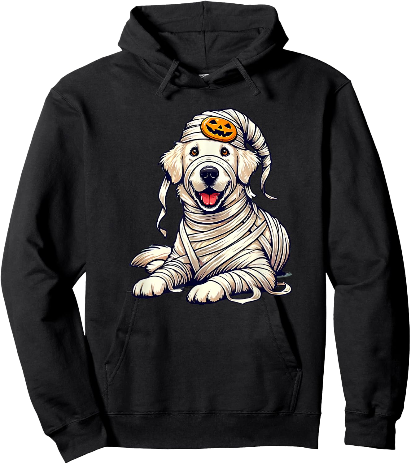 Halloween English Cream Golden Retriever Dog Cute Puppy Hoodie - Hoodie | Black