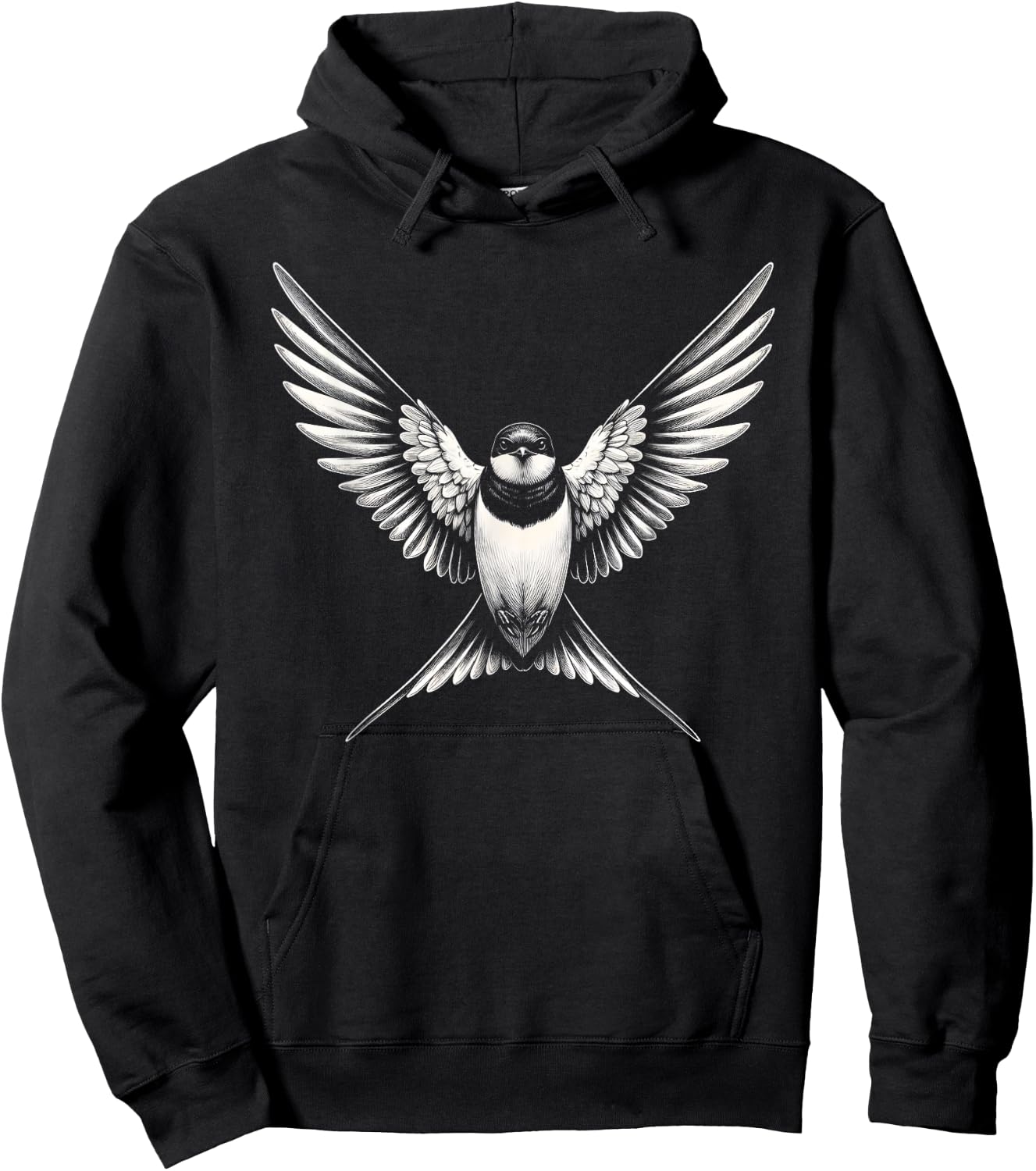 Swallow Bird Graphic Art Design Hoodie - Hoodie | Black
