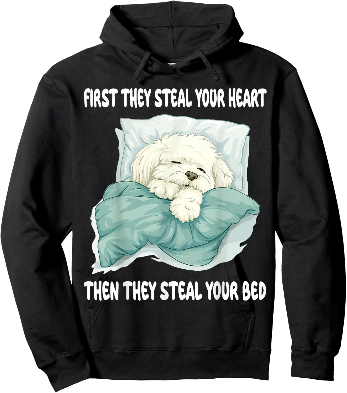 Coton De Tulear Sleeping Pajamas Nightgown Hoodie - Hoodie | Black