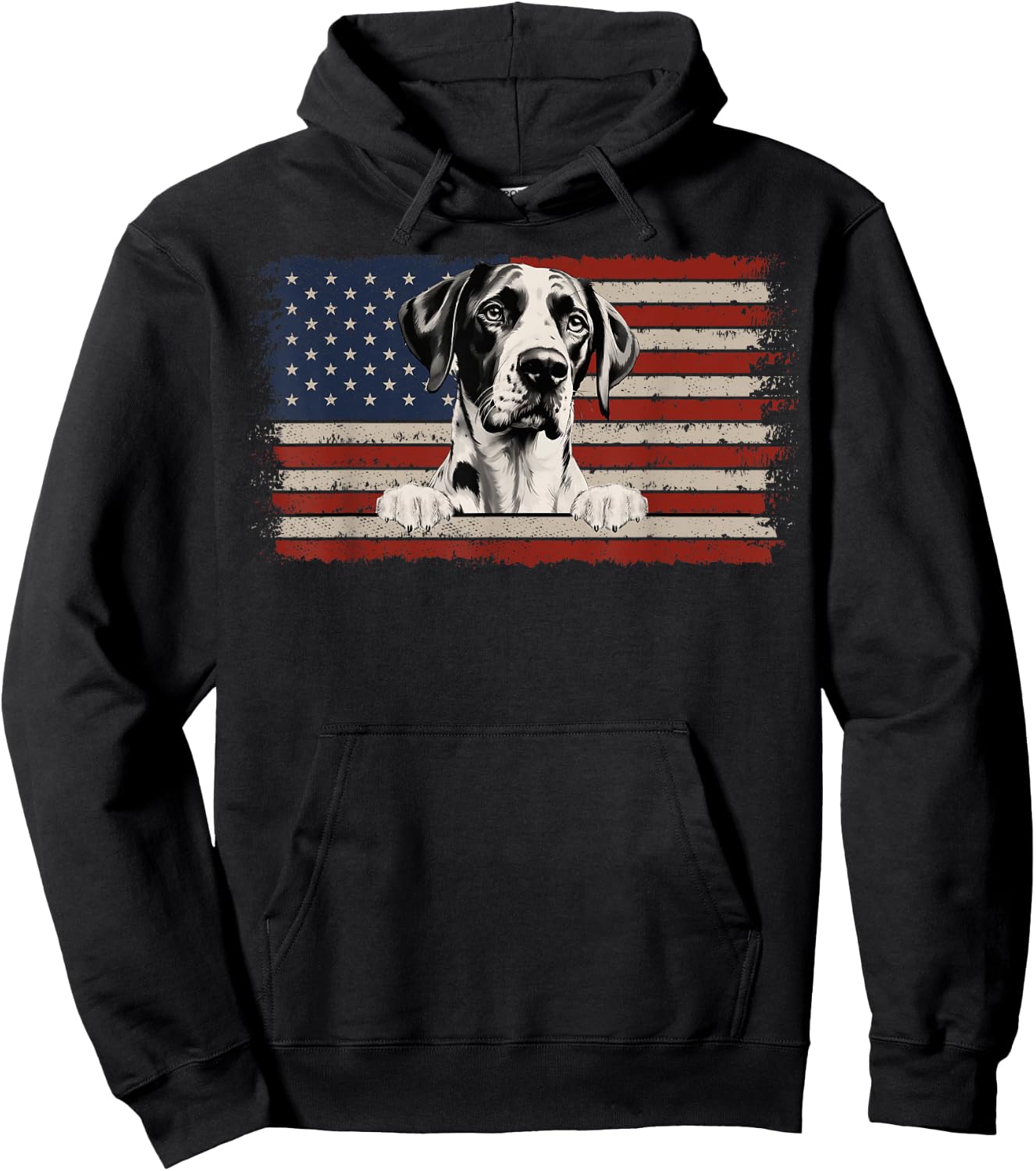 Patriotic English Pointer American Flag USA 4th of July Hoodie - Hoodie | Black