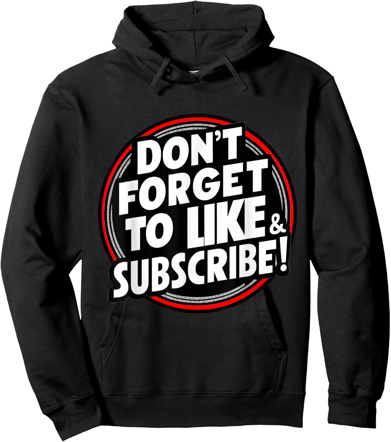 Don't Forget to Like & Subscribe! Social Media Novelty Hoodie - Hoodie | Black