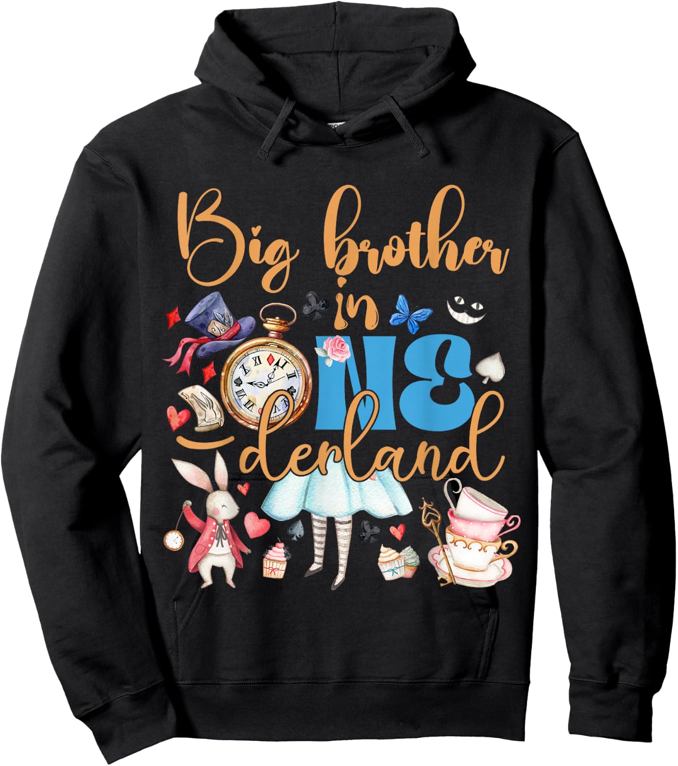 Alice Big Brother in ONEderland Birthday Family Hoodie - Hoodie | Black