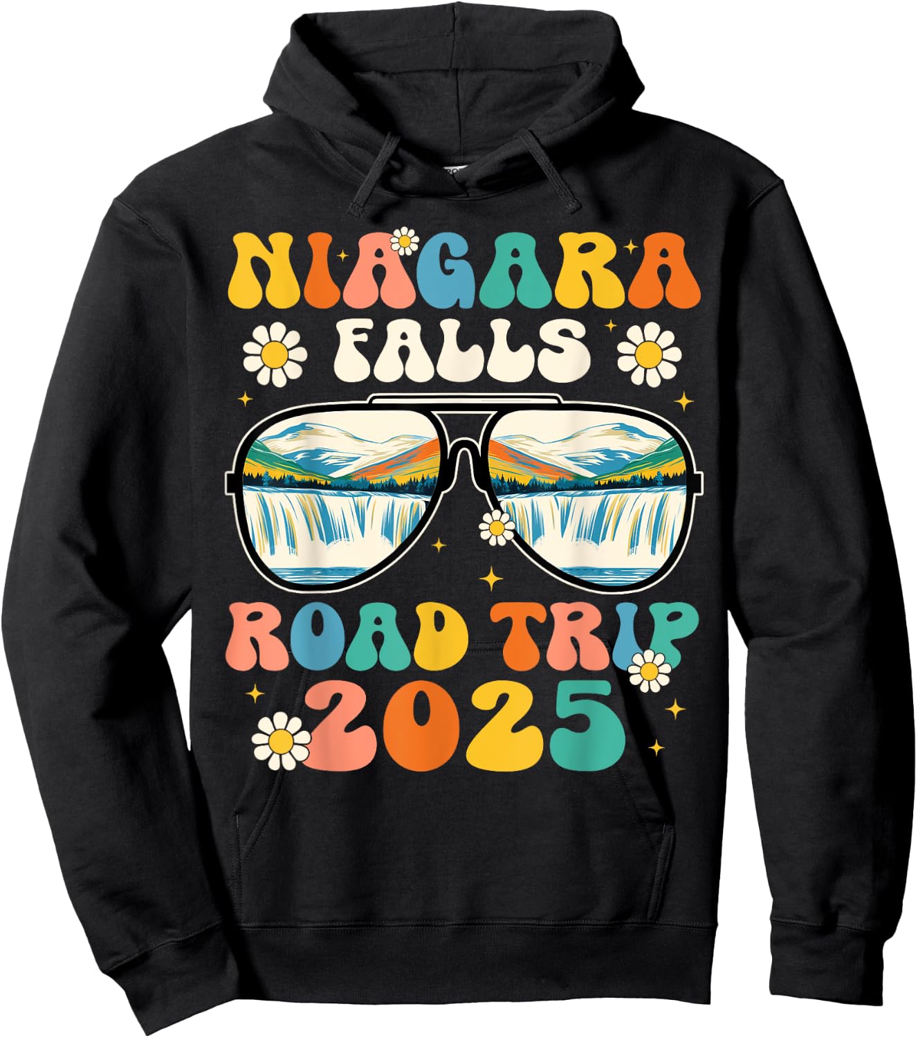 Niagara Falls Road Trip 2025 Sunglasses Family Vacation 2025 Hoodie - Hoodie | Black