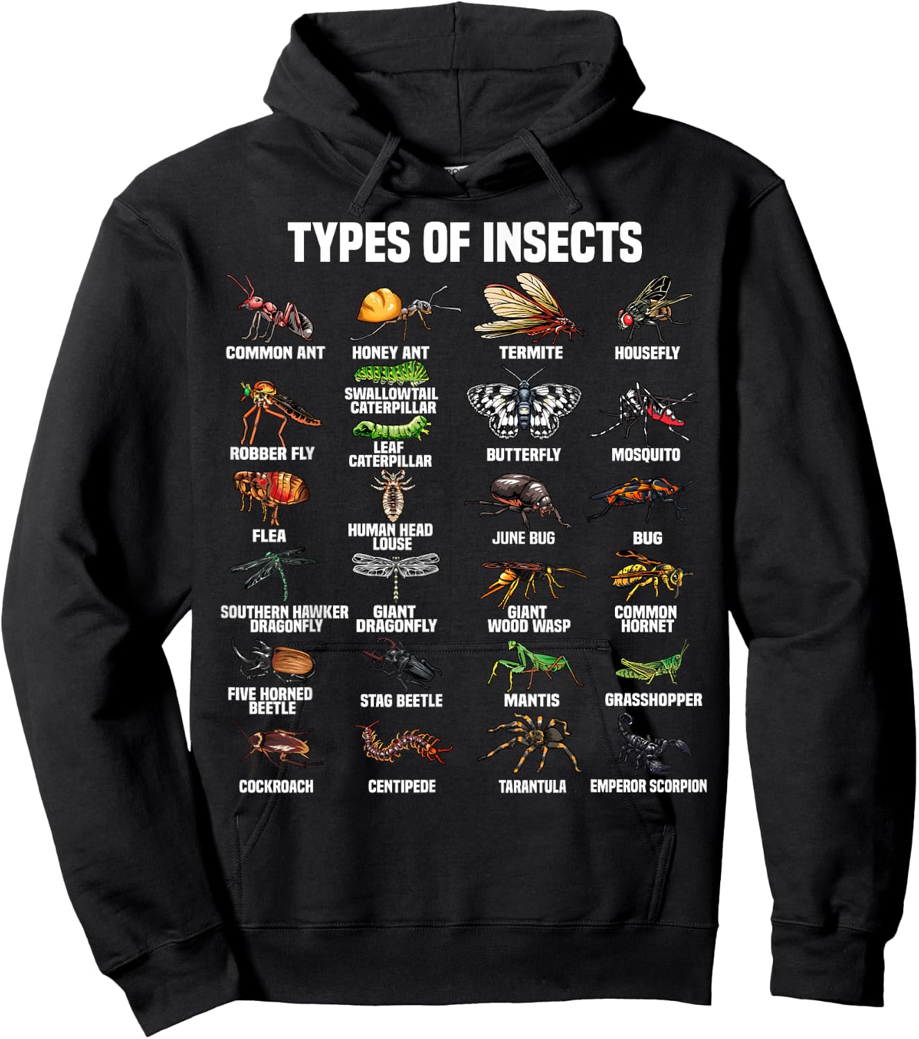 Funny Entomology Designs Women Bug Collectors Lovers Hoodie - Hoodie | Black
