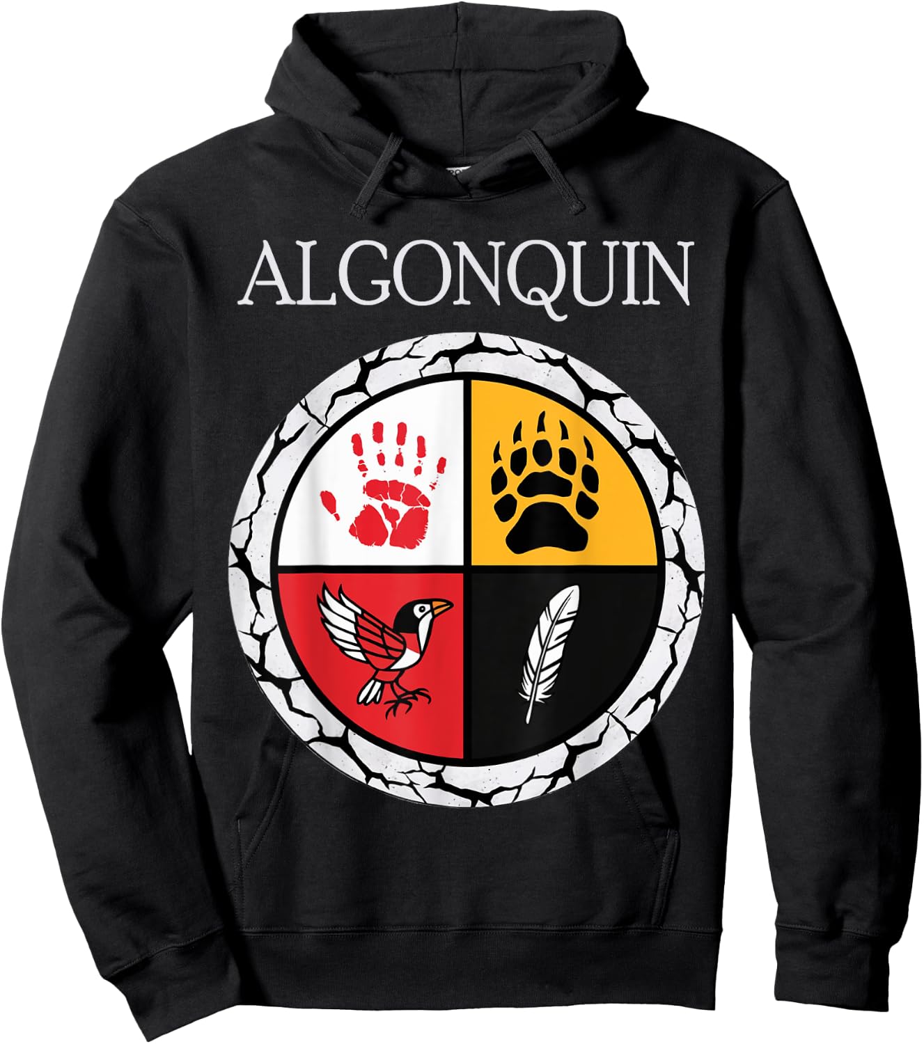Algonquin Tribe Native American Medicine Wheel Hoodie - Hoodie | Black