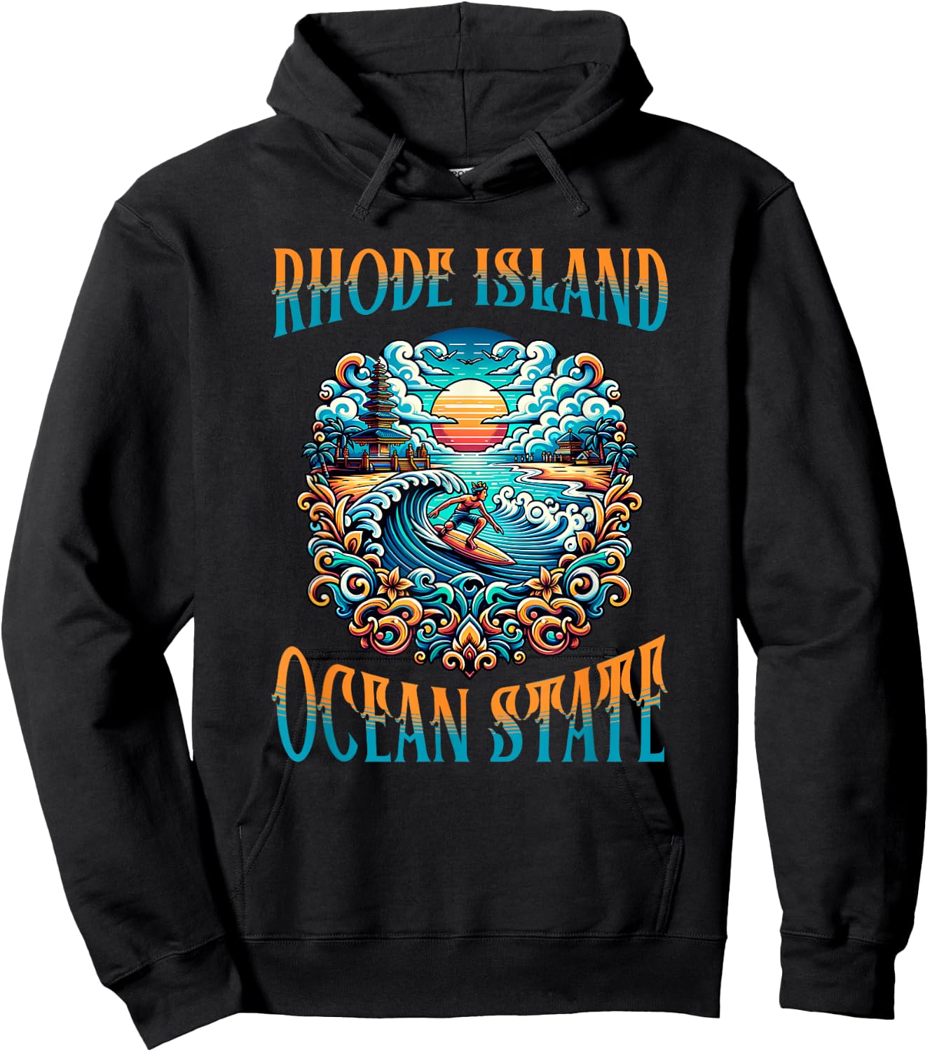 Rhode Island Ocean State Hoodie - Hoodie | Black