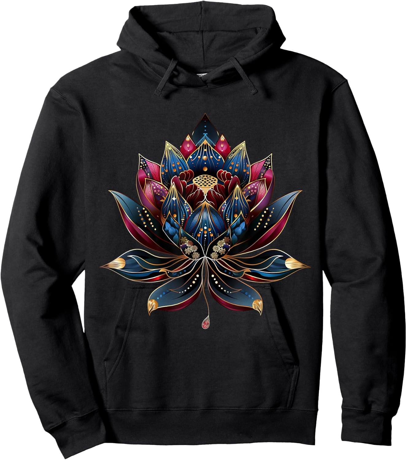 Lotus Flower Vintage Japanese Zen Buddhist Buddhism Yoga Hoodie - Hoodie | Black